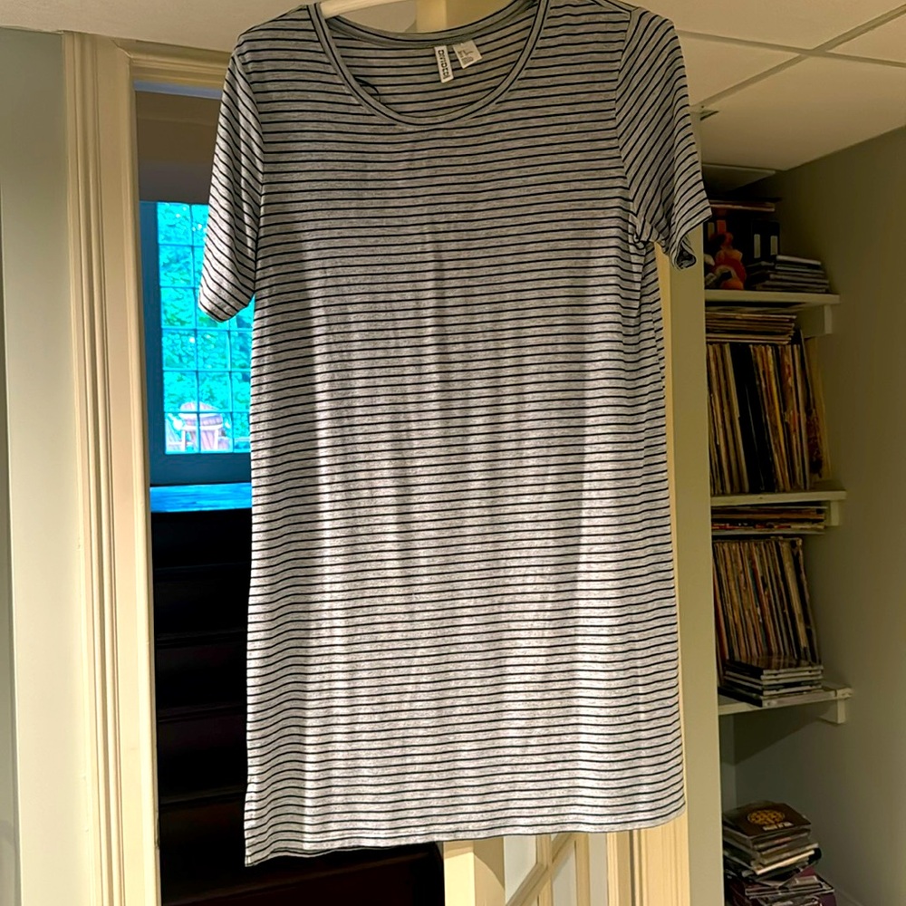 Striped Tshirt Scoop Neck Dress